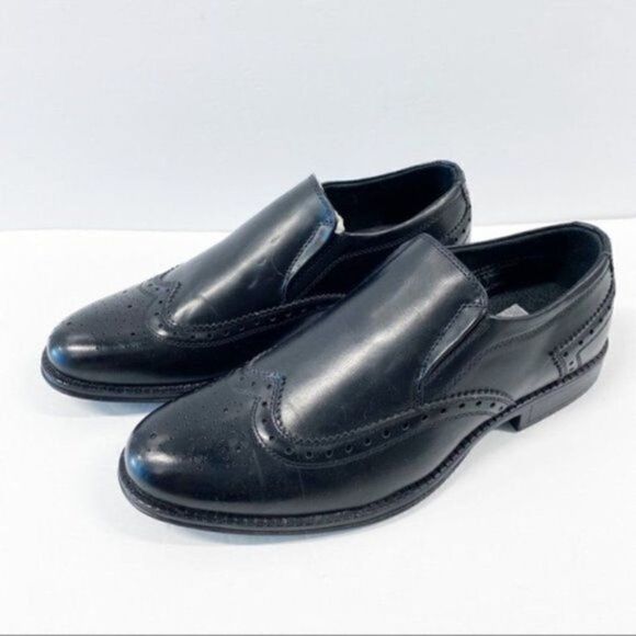 alpine swiss Basel Mens Dress Shoes Brogue Medallion Wing Tip Slip On Loafers - Picture 1 of 9